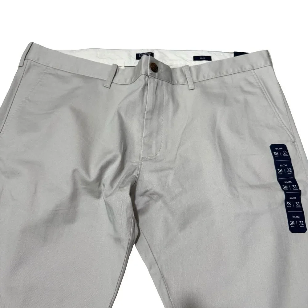 NWT J Crew Tech Pant Slim Chino Stone Size 38x32 Flex Stretch Pants